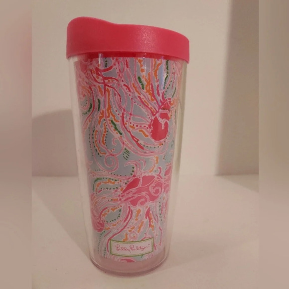 Lilly Pulitzer Jellyfish Design Acrylic Doubled Walled Travel Tumbler - 16 oz - Picture 1 of 8